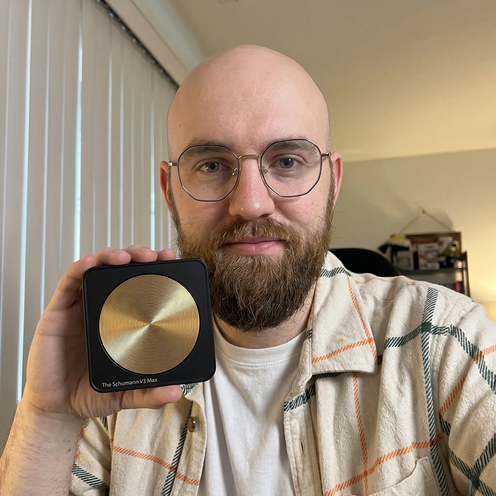A buyer with the Schumann V3 Max at home