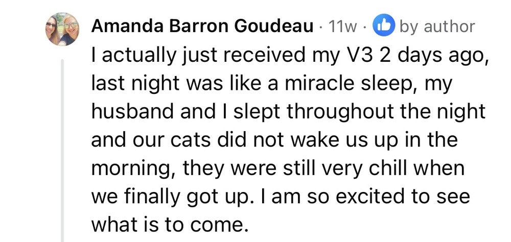 Meta review from Amanda Barron Goudeau about her first night with the V3