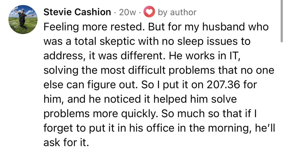 Meta review from Stevie Cashion about her skeptic husband and the device